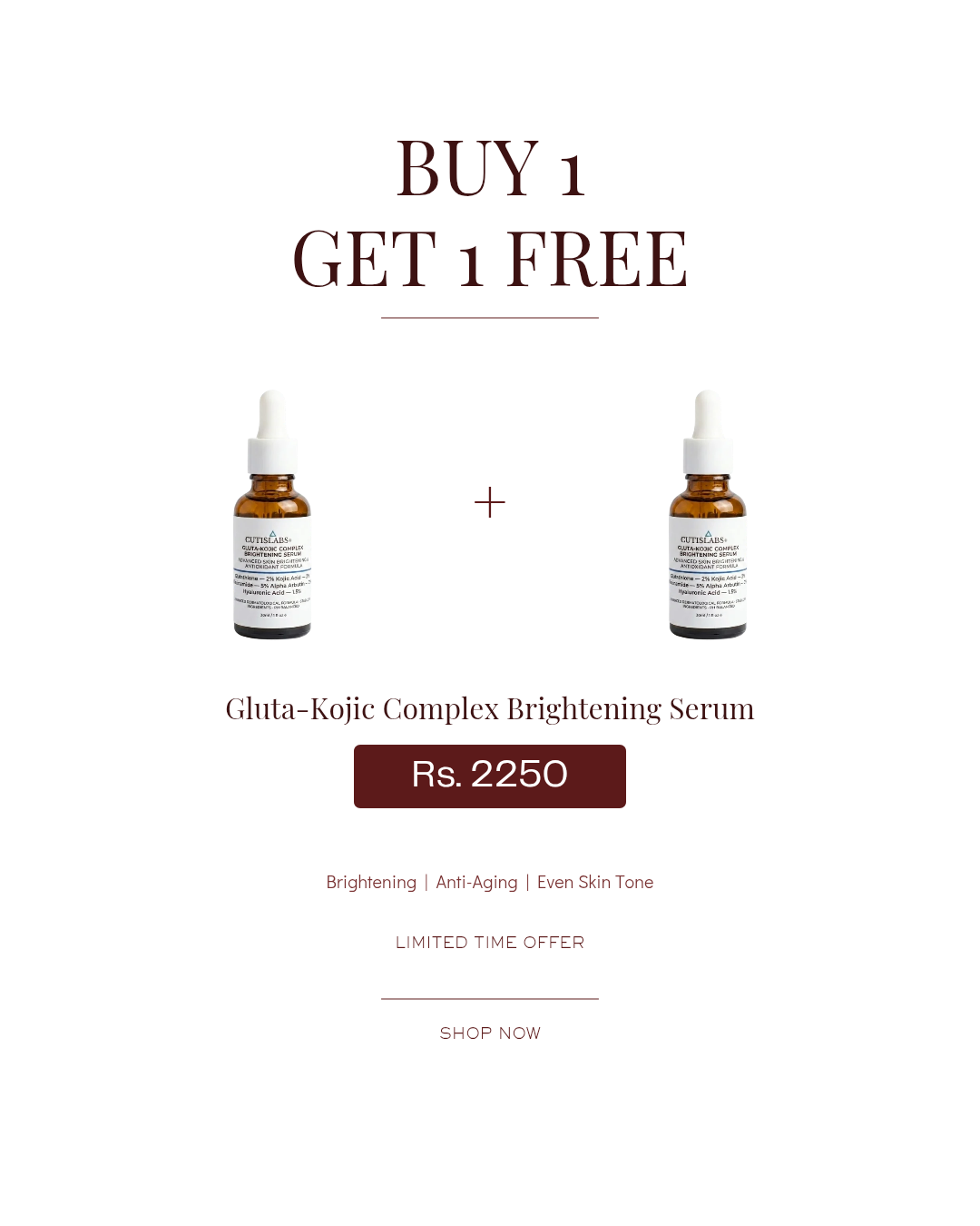 Gluta-Kojic Complex Brightening Serum (30ml) — [BUY 1 GET 1 FREE]