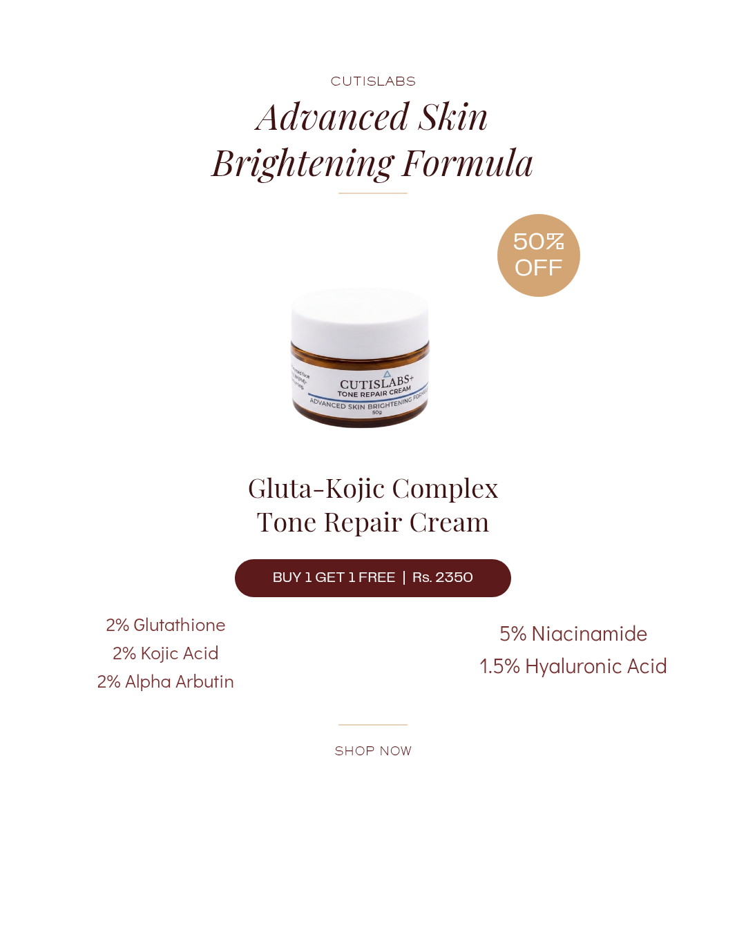 Tone Repair Cream — Advanced Skin Brightening Formula [BUY 1 GET 1 FREE]