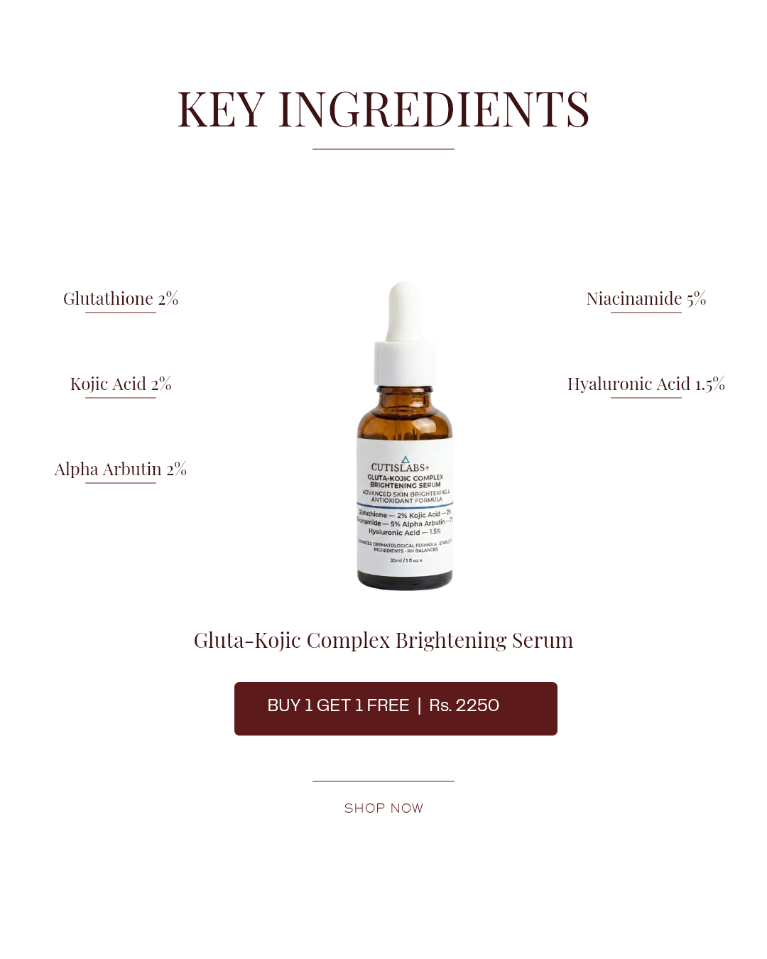 Gluta-Kojic Complex Brightening Serum (30ml) — [BUY 1 GET 1 FREE]